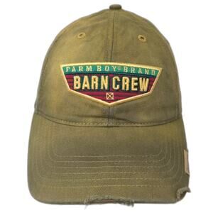 Farm Boy Barn Crew Baseball Cap Brown Yellow OS Hat Embroidered Strapback